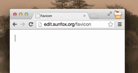 Animated screenshot of the Favicon changing as the page updates